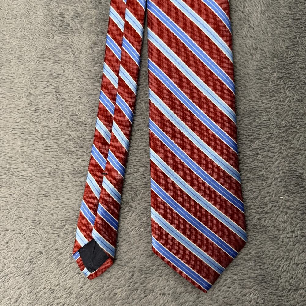 BROOKS BROTHERS 346 Men's Striped Red Pure Silk Tie Made In USA